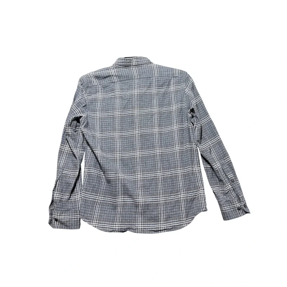 Banana Republic Button Down Shirt Mens M Grey Excellent Untucked Organic Cotton‎